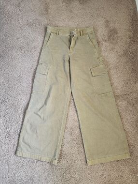 Gap Khaki Wide-Leg Cargo Pants
